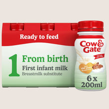 Cow & Gate 1 First Infant Baby Milk Liquid Formula Ready to Feed Multipack From Birth Suitable from Birth 6x200ml