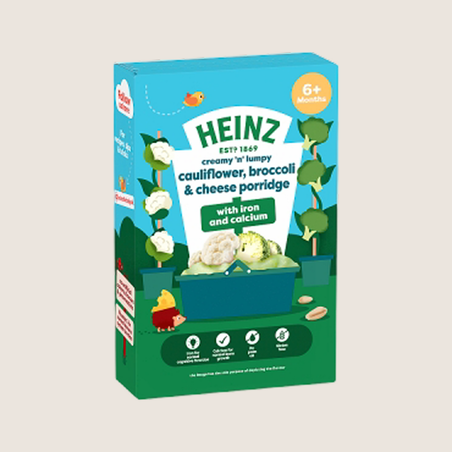 Heinz Baby Food Cauliflower Broccoli & Cheese Porridge 6+ Months No Artificial Additives 125g