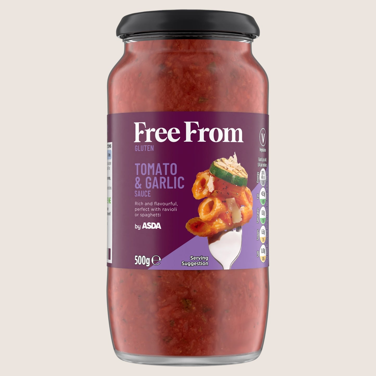 Free From by ASDA Tomato & Garlic Sauce Gluten Free 500g
