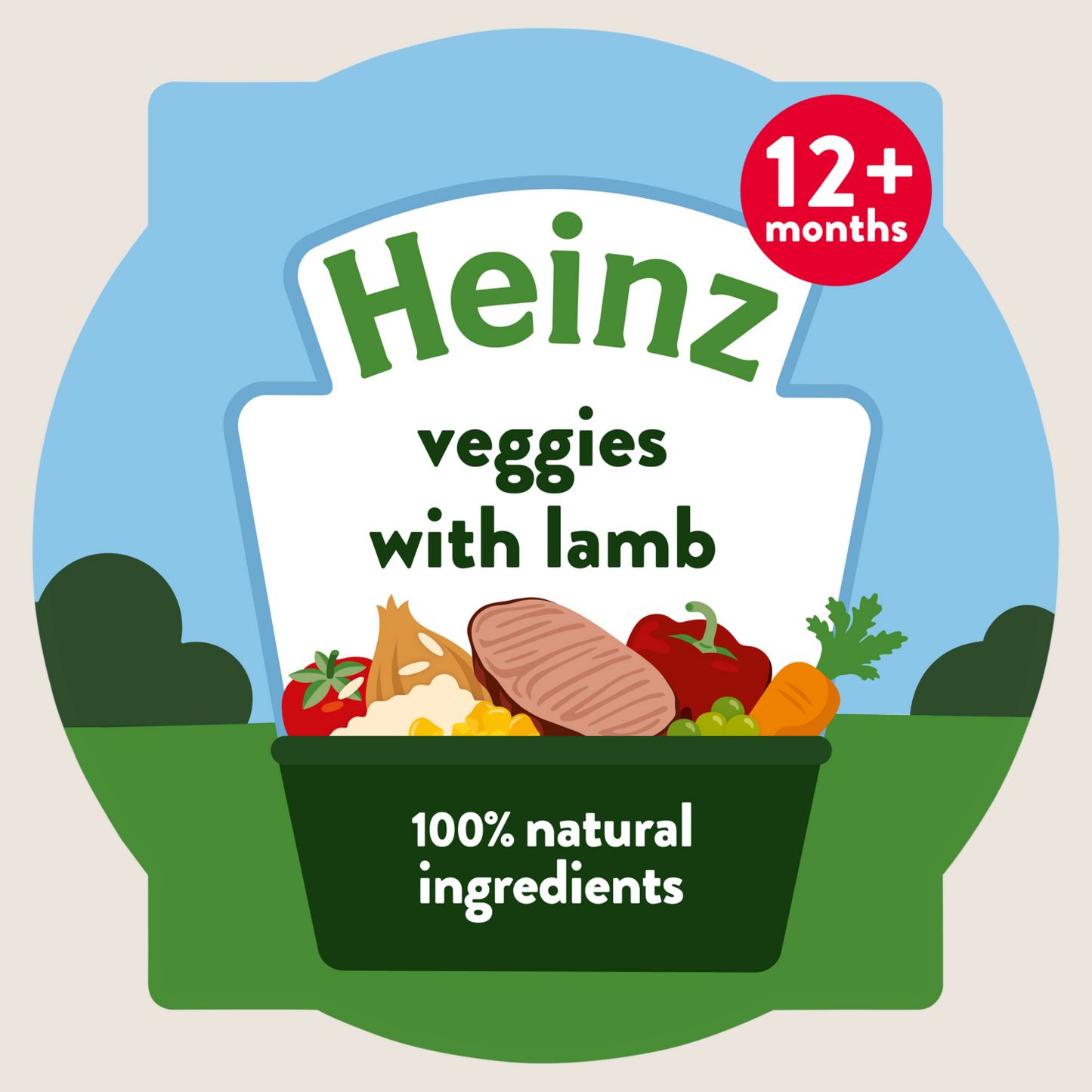 Heinz By Nature Veggies with Lamb Baby Food Tray 12+ Months No Artificial Additives 200g