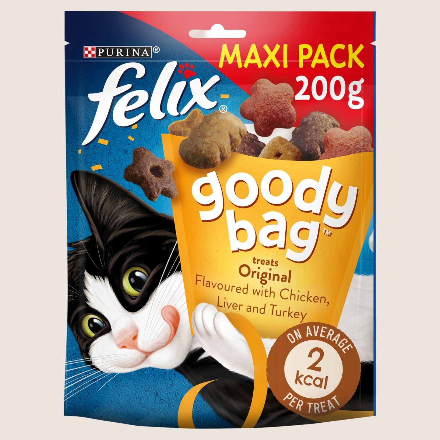 Felix Goody Bag Original Chicken, Liver and Turkey Cat Treats With Omega Oils 200g