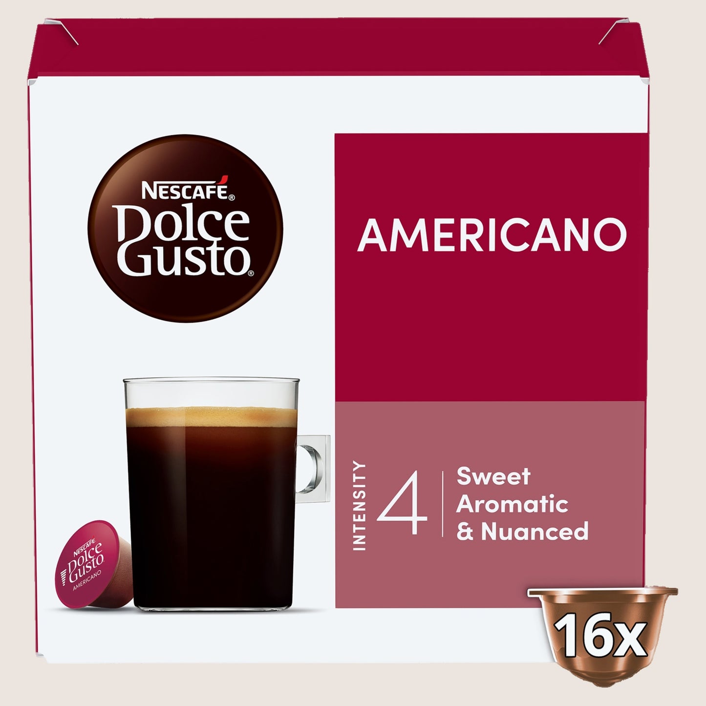 Nescafé Dolce Gusto Americano Coffee Pods x16 No Artificial Additives