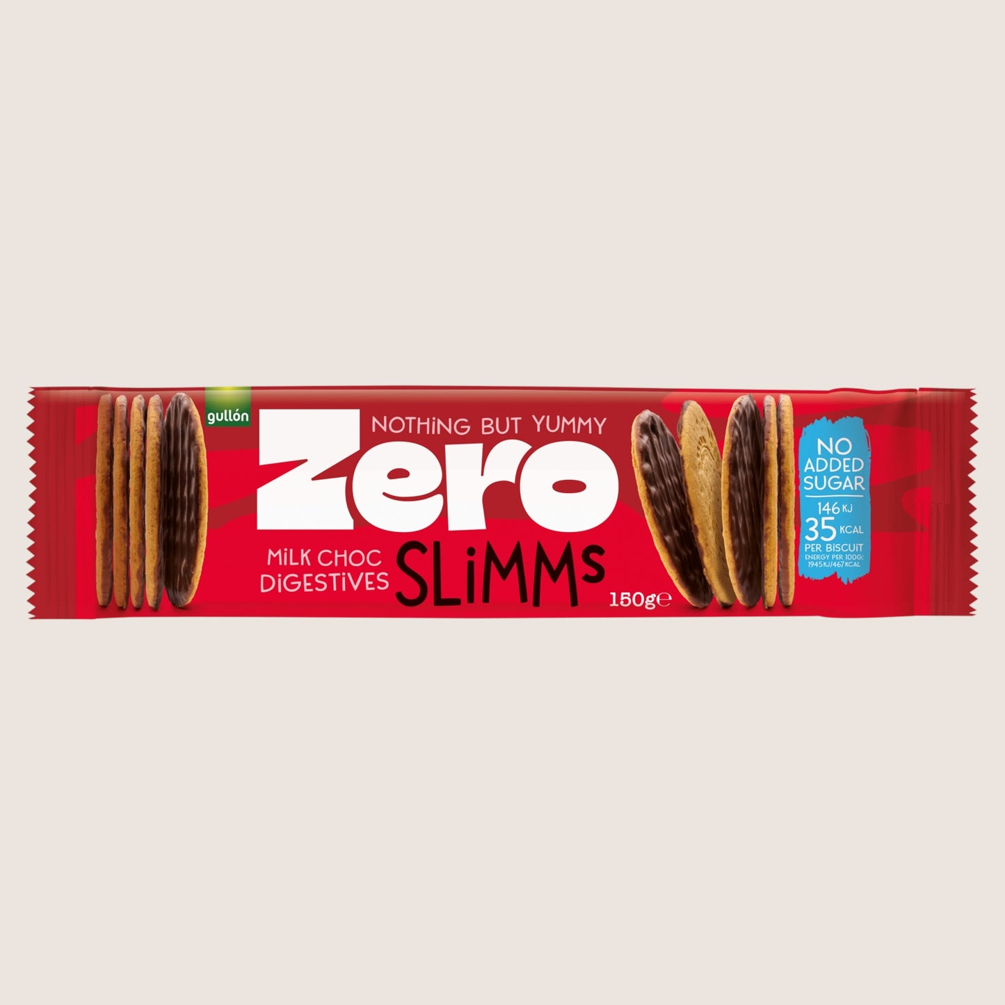 Gullón Zero Milk Choc Digestives Slimms Free From Artificial Additives 150g