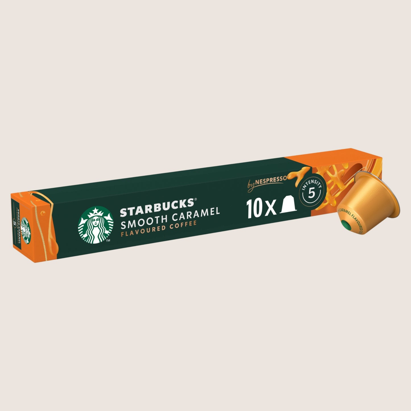 Starbucks ® Smooth Caramel Flavoured coffee by NESPRESSO, Blonde Roast Coffee, box of 10 Smooth Blend 53g