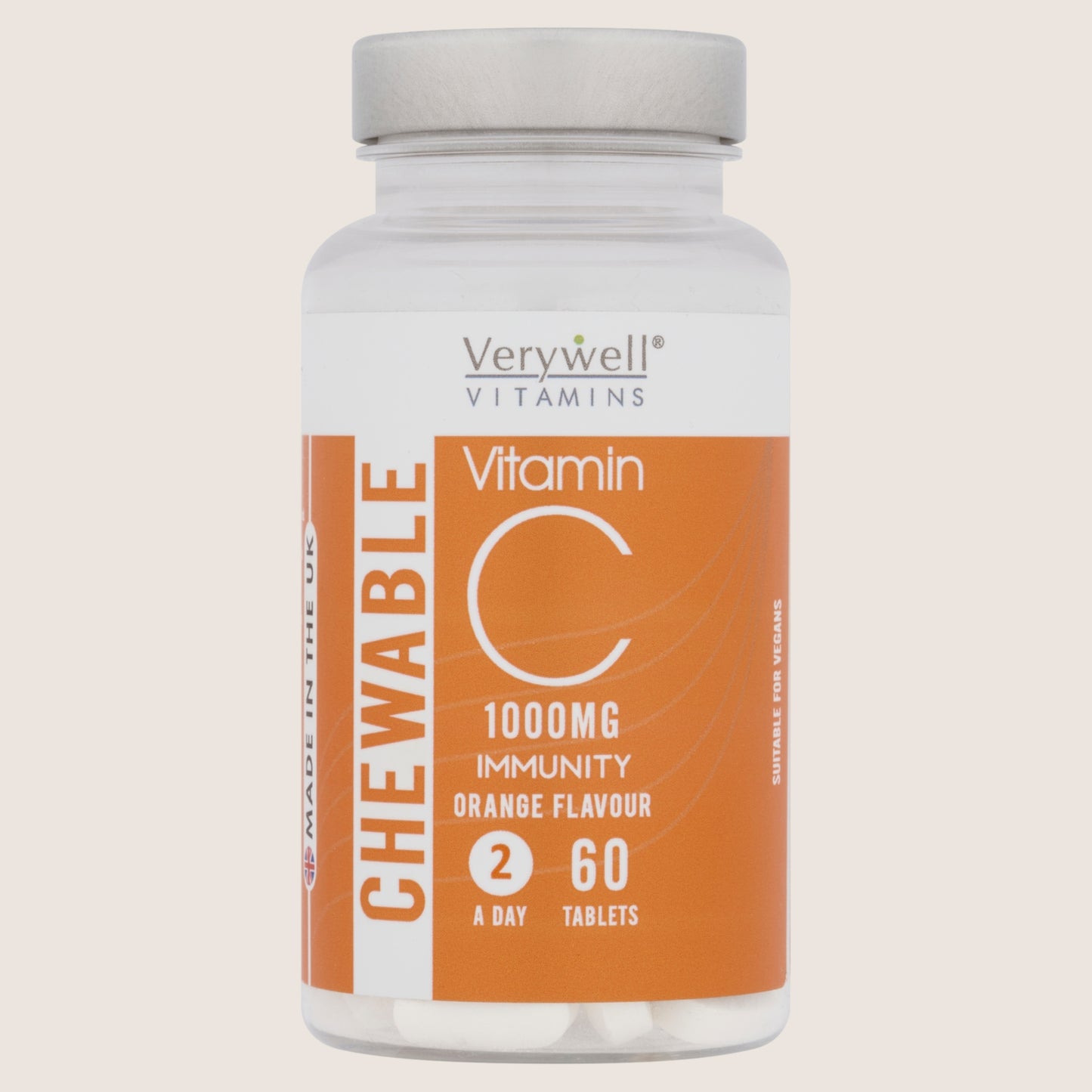 Verywell Chewable Vitamin C 1000mg Immunity Orange Flavour 60 Tablets