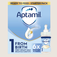 Aptamil 1 First Infant Baby Milk Liquid Formula Starter Pack Ready to Feed From Birth Suitable from Birth 6x70 ml