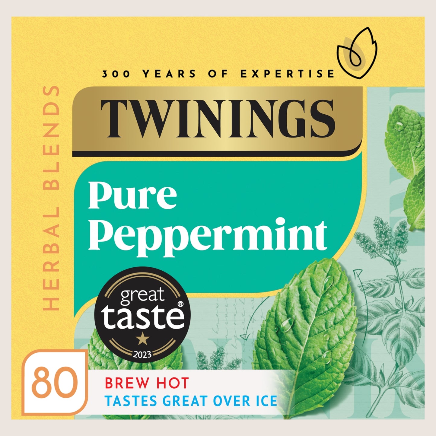 Twinings Pure Peppermint 80 Tea Bags No Artificial Additives 160g