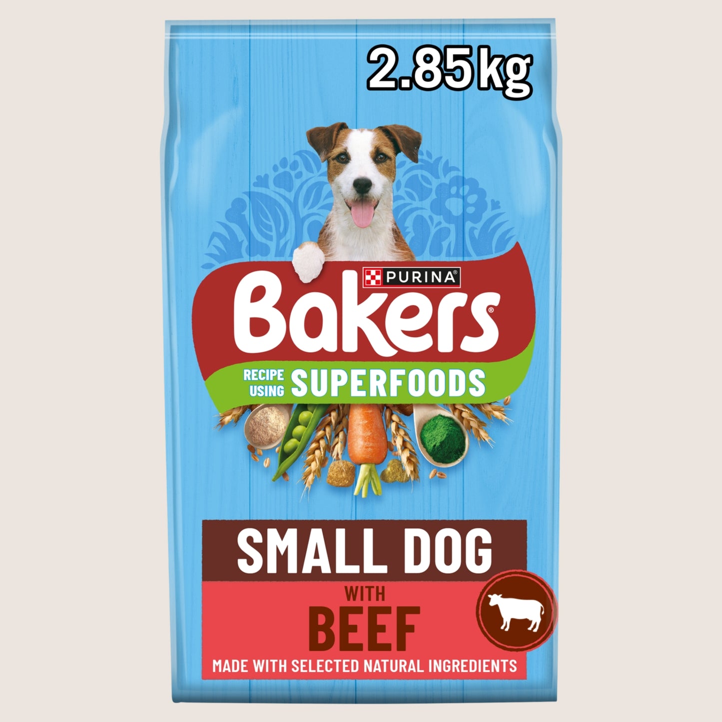Bakers Superfoods Small Dog Beef Dry Dog Food Complete Nutrition 2.85kg