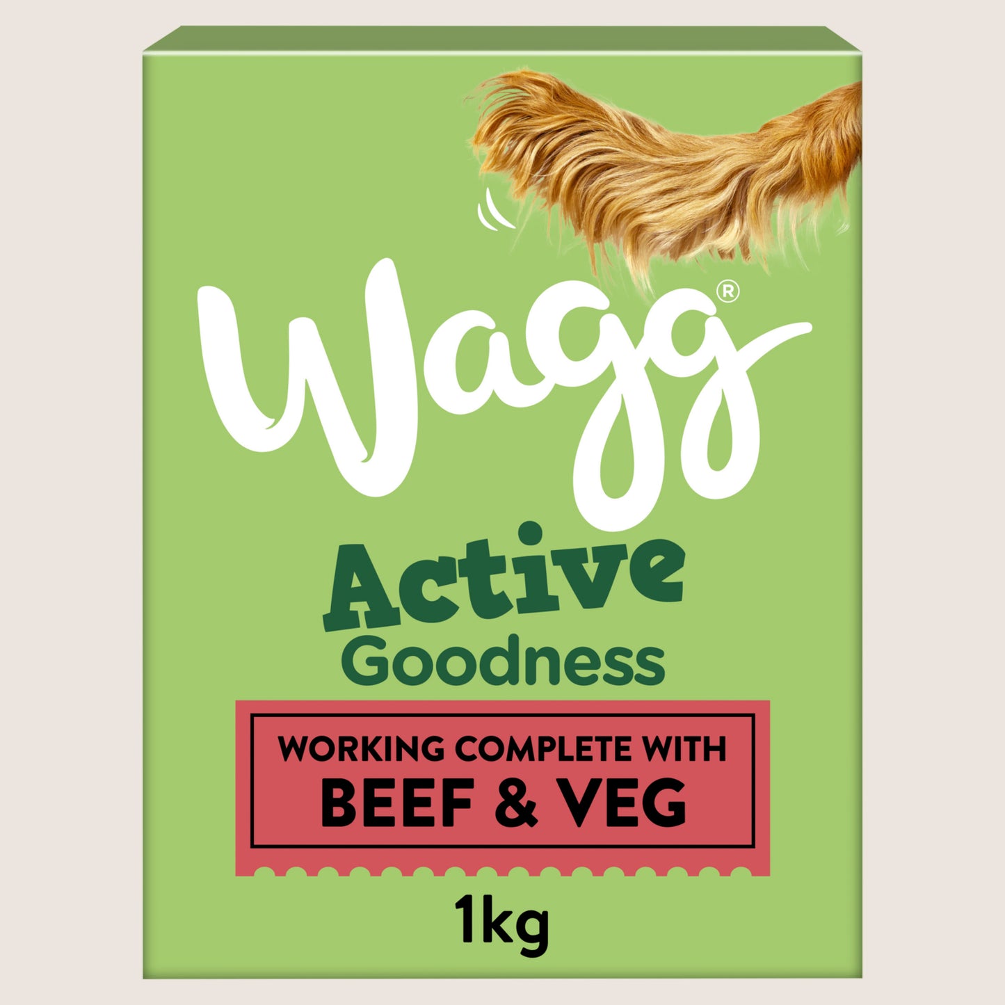Wagg Active Goodness Vat Free Complete Rich in Beef & Veg Dry Dog Food Complete Nutrition 1kg