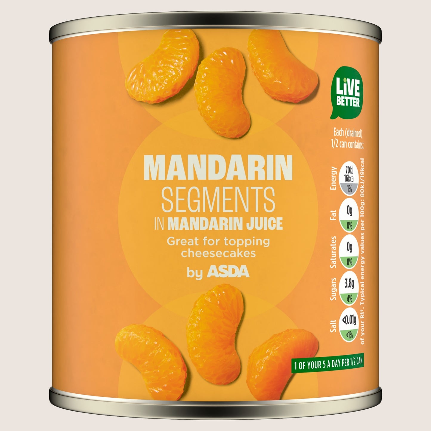 ASDA Mandarin Segment in Mandarin Juice In Fruit Juice 298g
