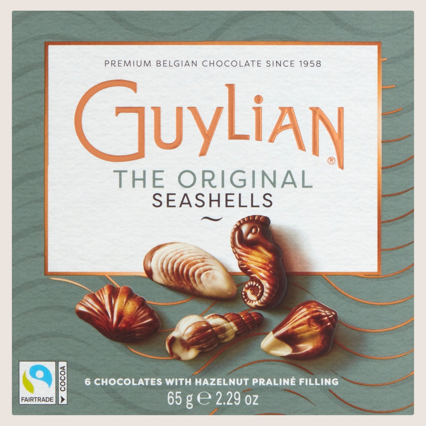 Guylian Fairtrade The Original Seashells 6 Chocolates with Hazelnut Praliné Filling 65g