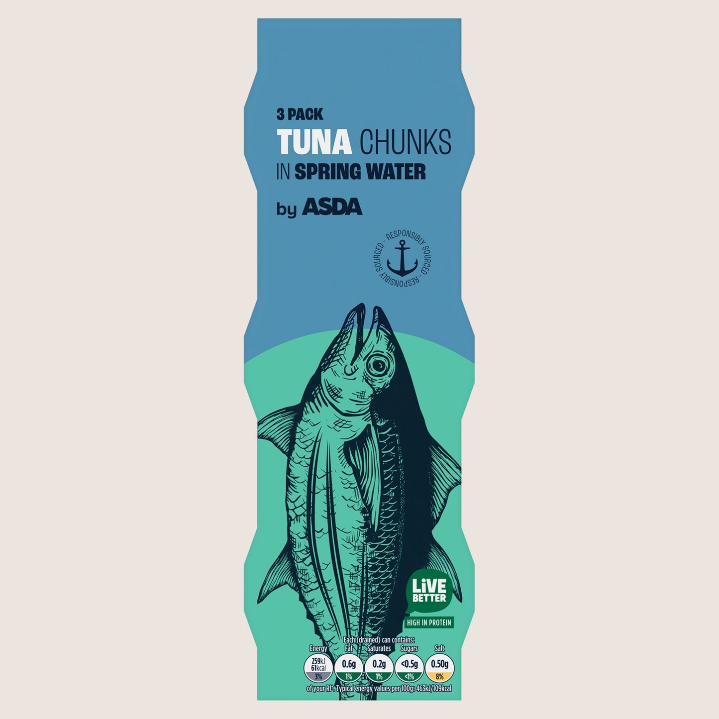 ASDA Tuna Chunks in Spring Water 3 x 80g