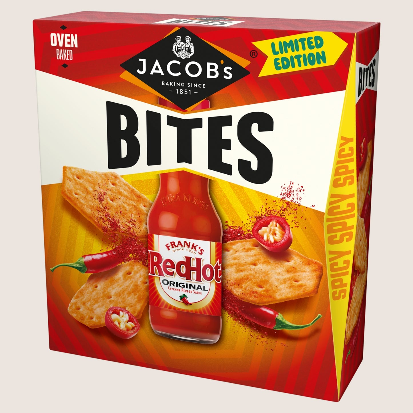 Jacob's Limited Edition Bites Frank's Red Hot Original Free From Artificial Additives 125g