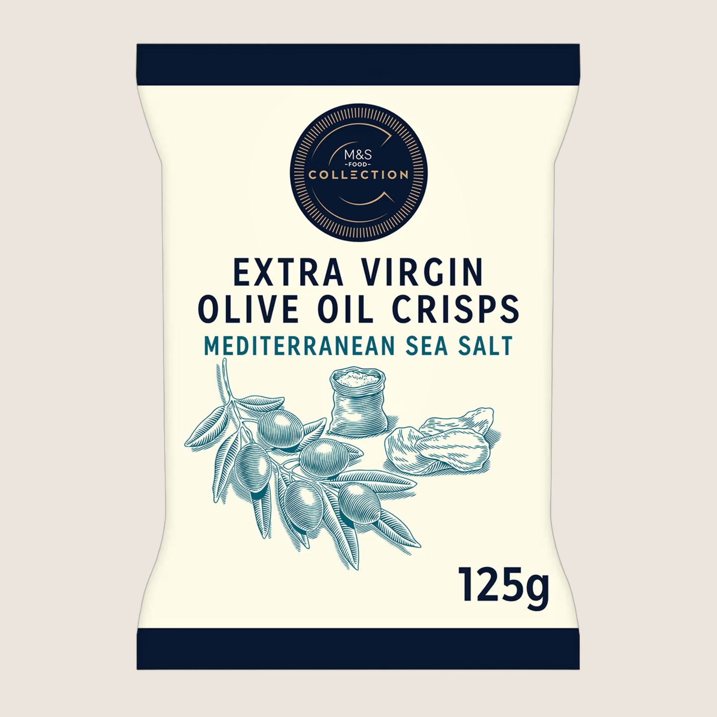 M&S Collection Extra Virgin Olive Oil Crisps With Mediterranean Sea Salt 125 g