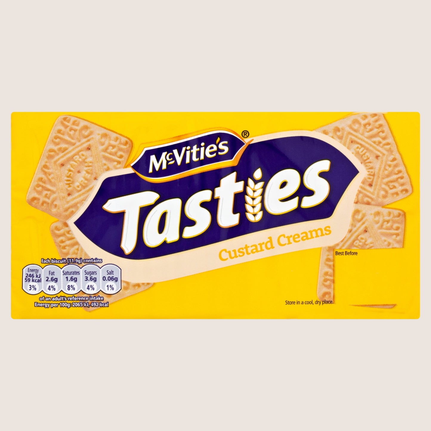 McVitie's Tasties Custard Cream Biscuits Free From Artificial Additives 300g