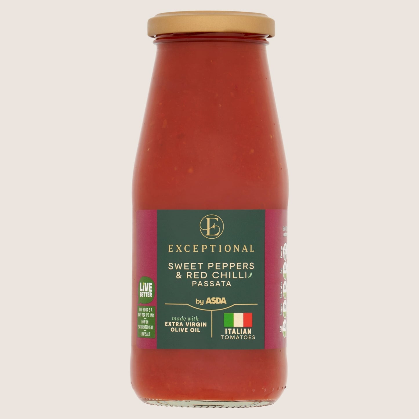 Exceptional by ASDA Sweet Peppers & Red Chilli Passata Cupboard Essential 430g
