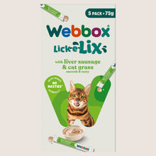 Webbox Lick-e-Lix with Liver Sausage & Cat Grass No Artificial Additives 5 x 15g