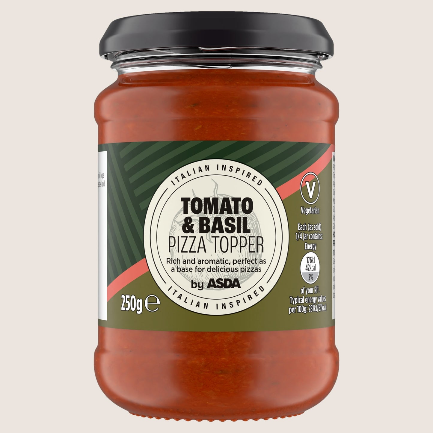 ASDA Tomato & Basil Pizza Topper Sun Ripened Tomatoes 250g