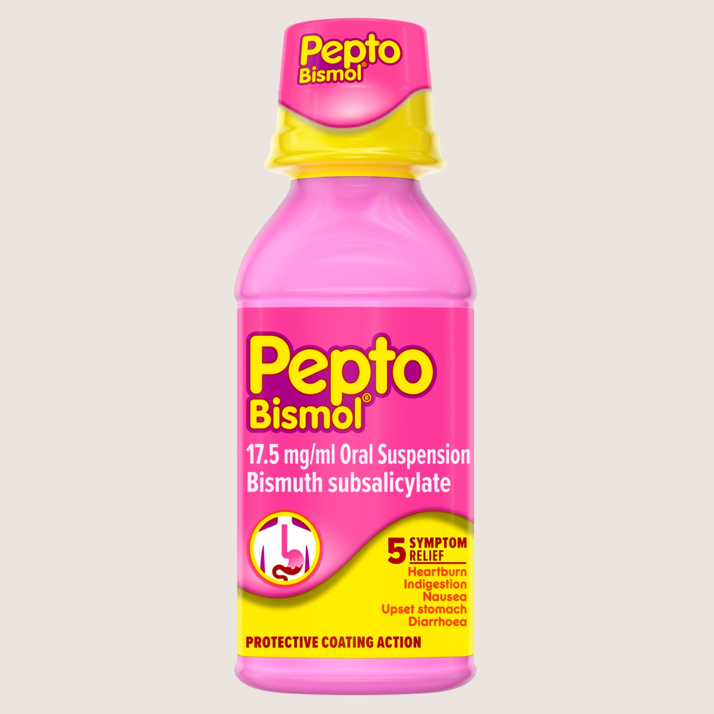 Pepto-Bismol For Nausea, Heartburn, Indigestion, Upset Stomach and Diarrhoea, 5 Symptom Relief