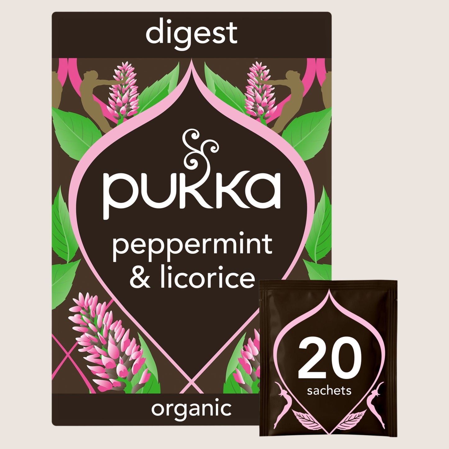 Pukka Organic Peppermint & Licorice Mint Tea 20 Home Compostable Herbal Tea Bags