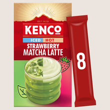 Kenco Iced Hot Strawberry Matcha Latte Sachets x8 No Artificial Additives