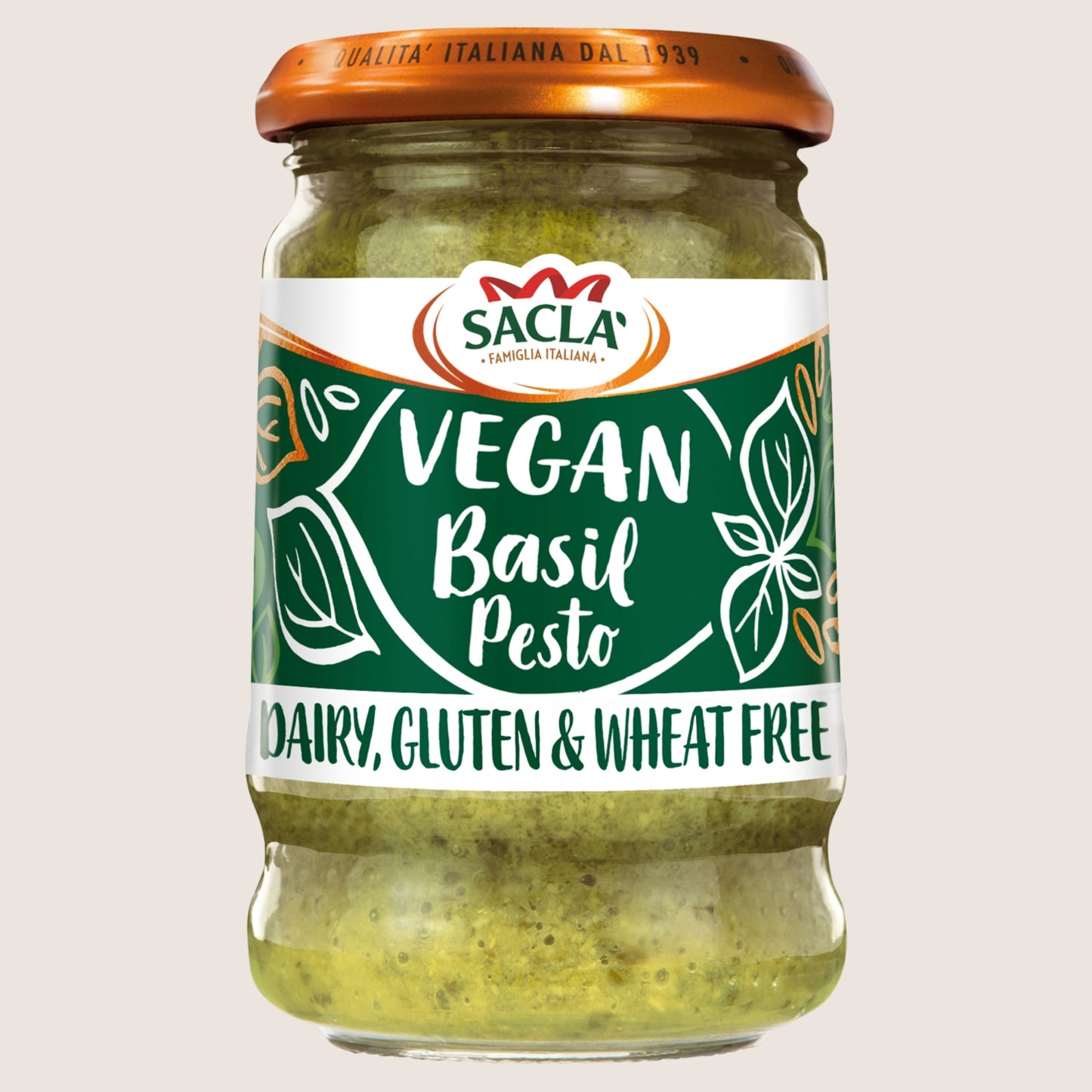 Sacla Vegan Basil Pesto Gluten Free 190g