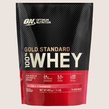 Optimum Nutrition Gold Standard Whey Protein Powder, Delicious Strawberry Flavour, 15 servings