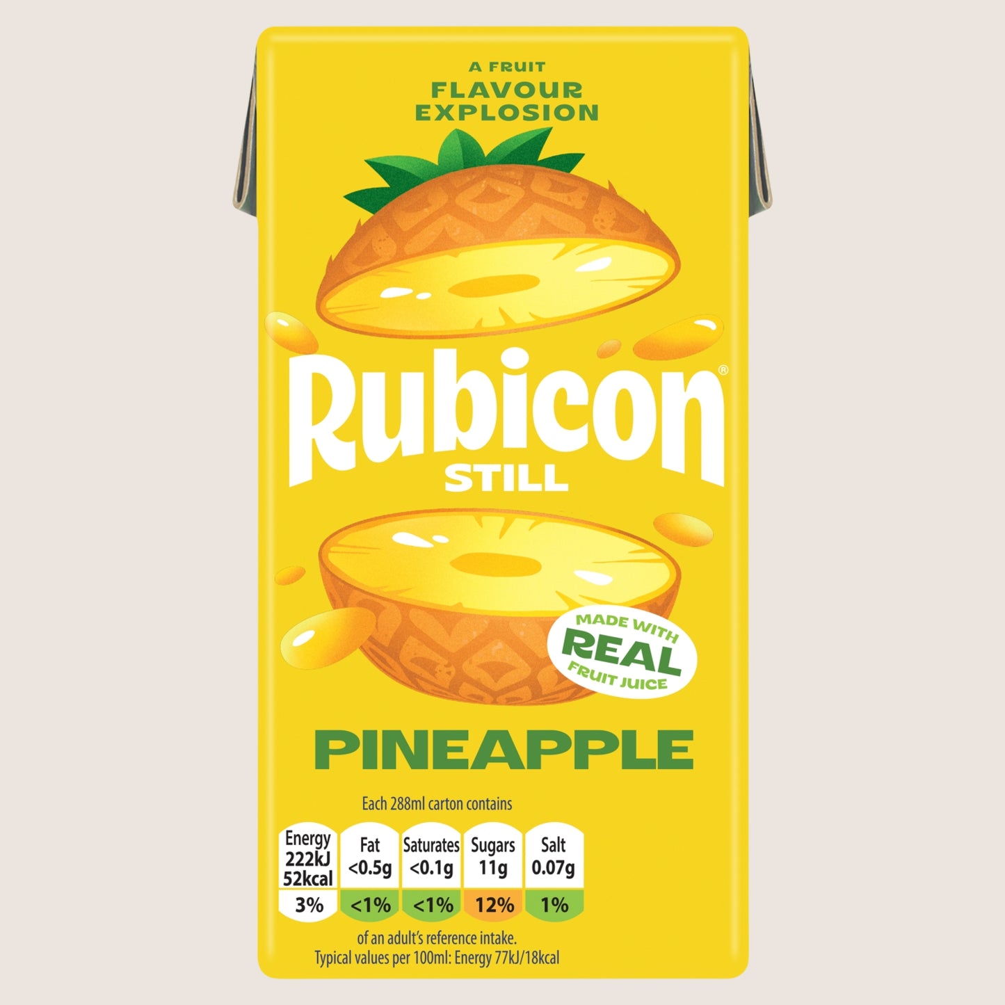 Rubicon Still Pineapple Juice Drink Carton Refreshing 288ml