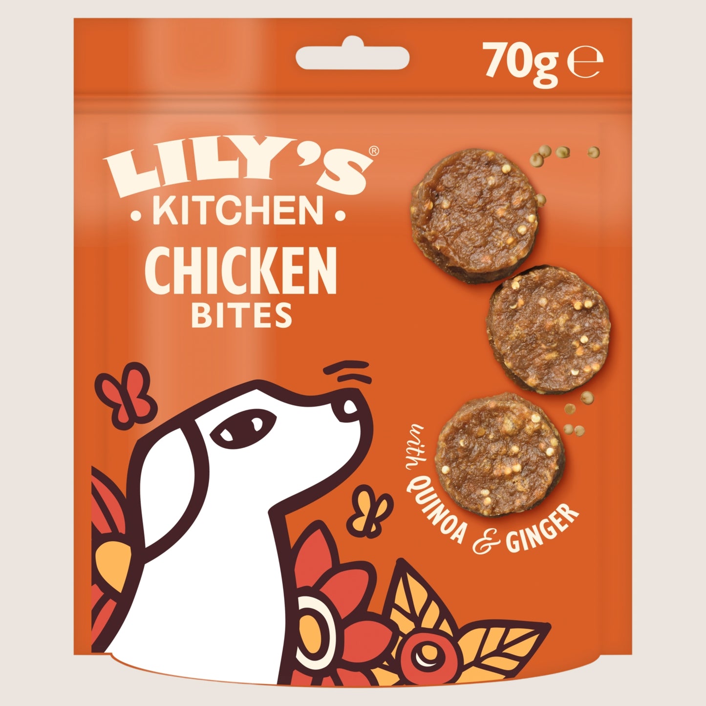 Lily's Kitchen Chomp-Away Chicken Bites Dog Treats Nutritionally Complete 70g