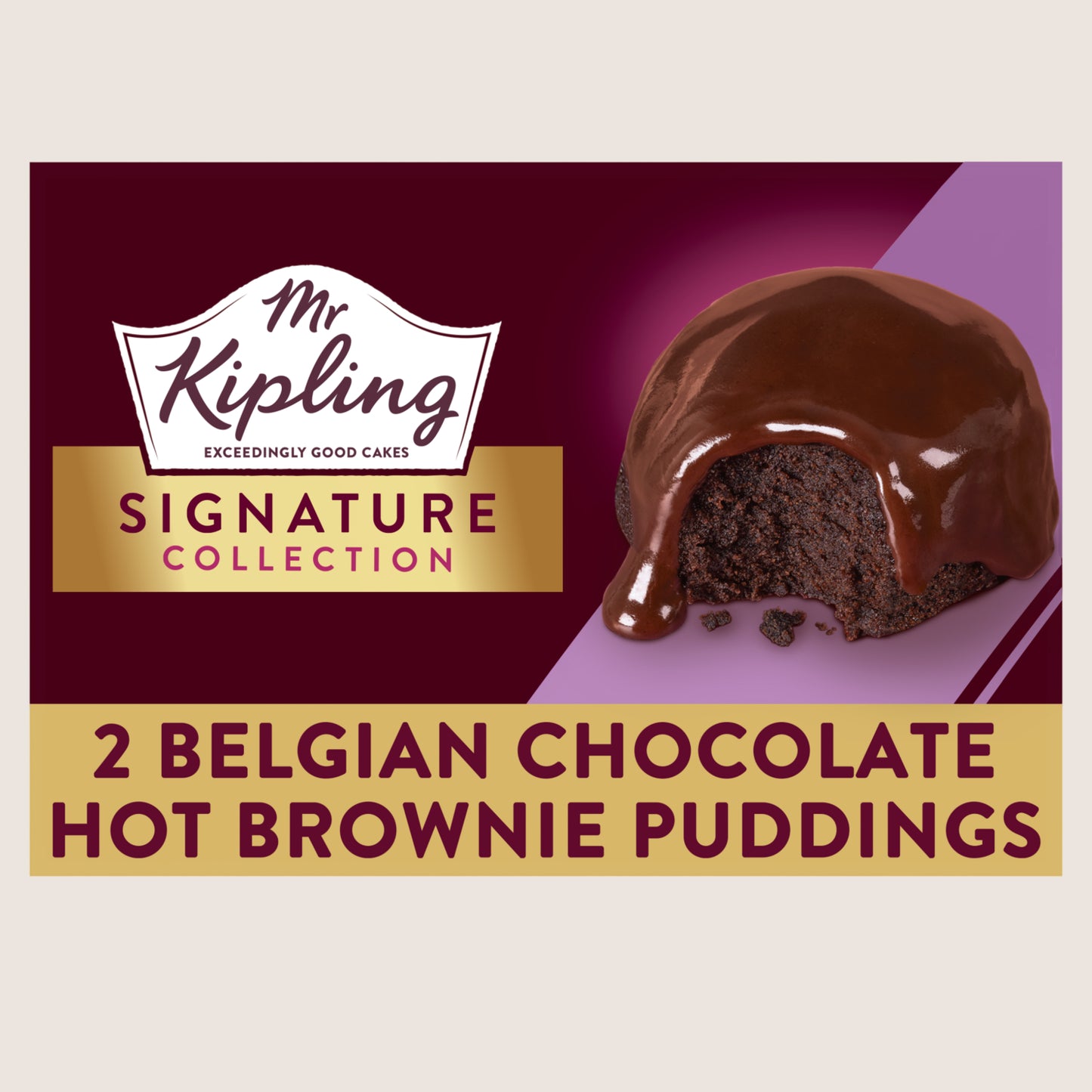 Mr. Kipling Signature Belgian Chocolate Brownie Puddings Dessert Cake x 2 No Artificial Additives 105g