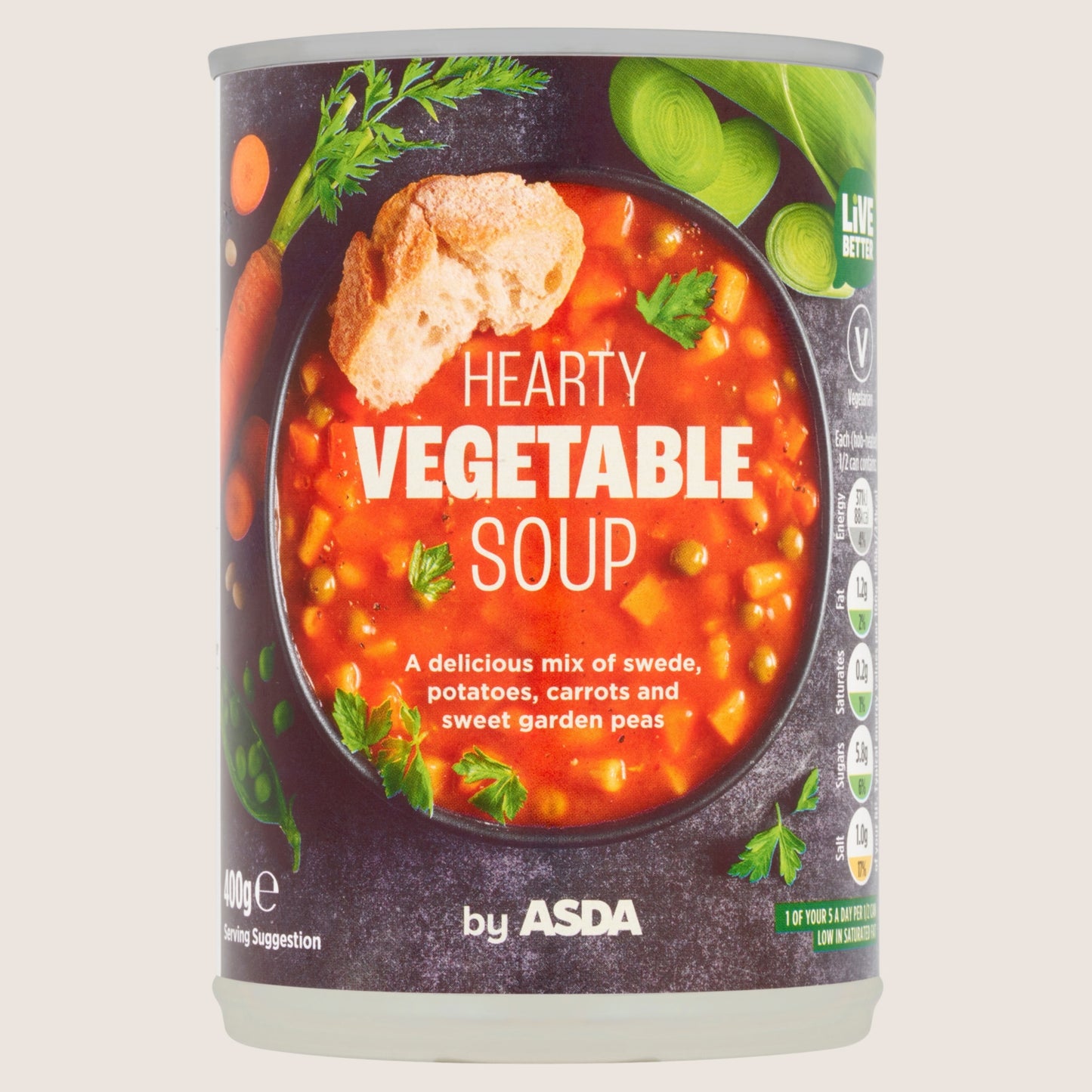 ASDA Hearty Vegetable Soup No Artificial Additives 400g