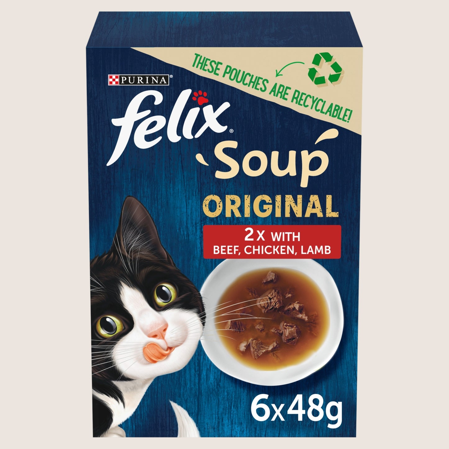 Felix Soup Time Farm Selection Wet Cat Food Nutritionally Complete 6x48g