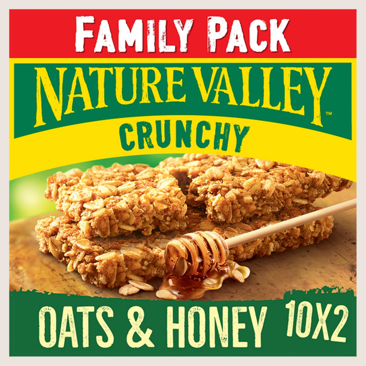 Nature Valley Crunchy Oats & Honey Cereal Bars Family Pack Wholegrain Oats 10 x 42g
