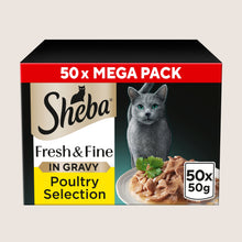 Sheba Fresh & Fine&nbsp;Adult Wet Cat Food Poultry In Gravy Pouches With Taurine 50 x 50g