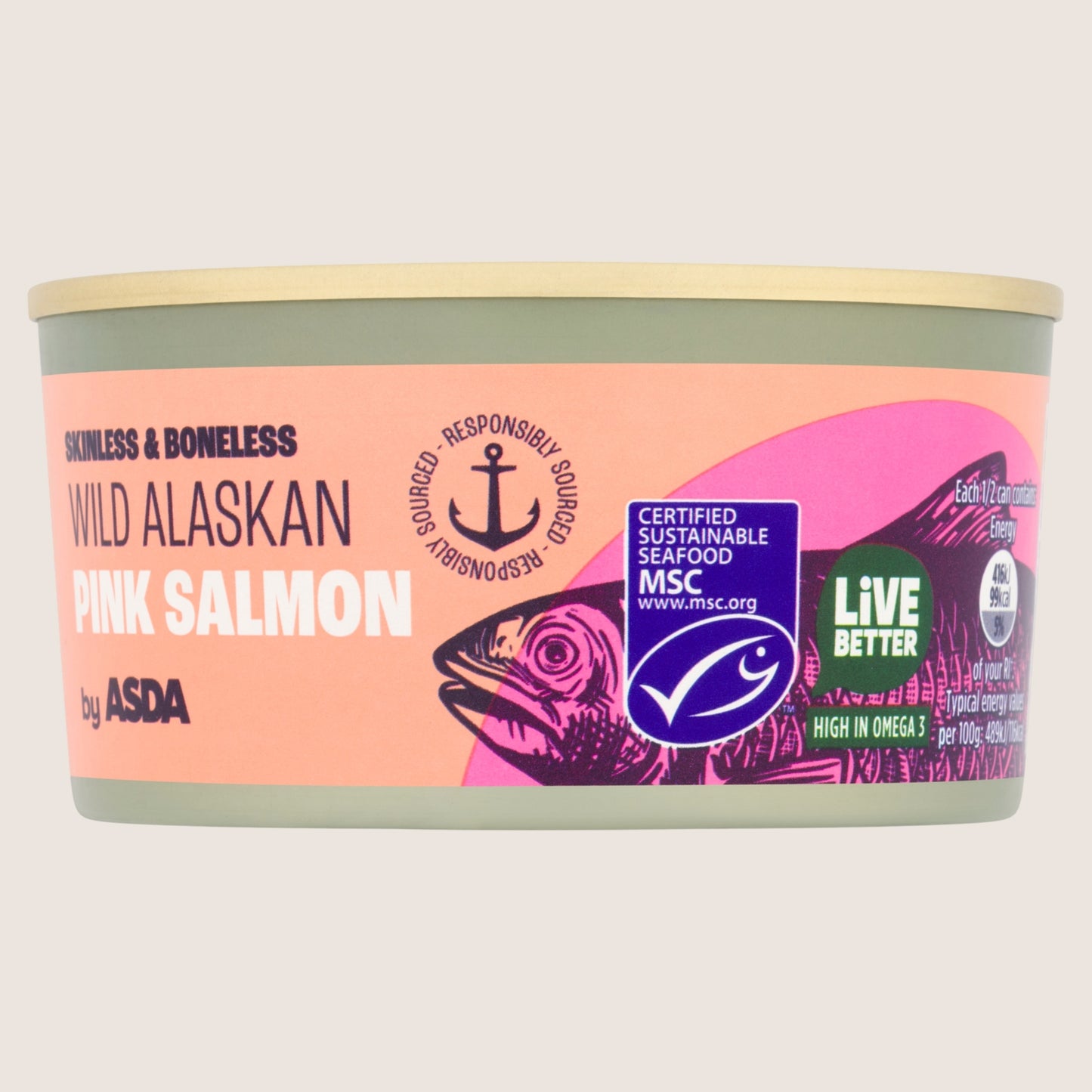 ASDA Wild Alaskan Pink Salmon High in Protein 170g