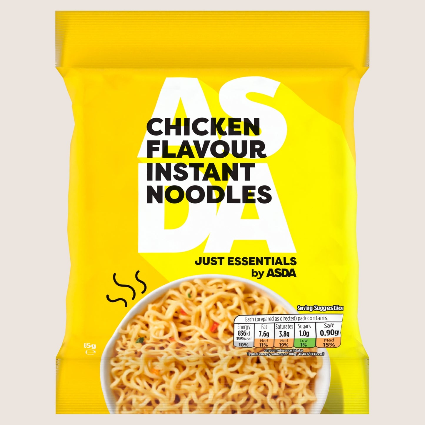 JUST ESSENTIALS by ASDA Just Essentials Chicken Flavour Instant Noodles No Artificial Additives 65g
