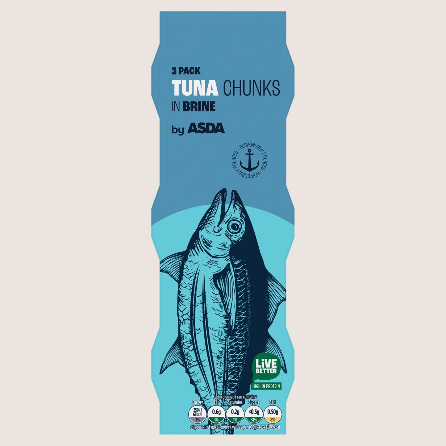 ASDA Tuna Chunks in Brine 3 x 80g