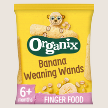 Organix Banana Weaning Wands Organic Baby Snacks Puffs 6 months+ 25g