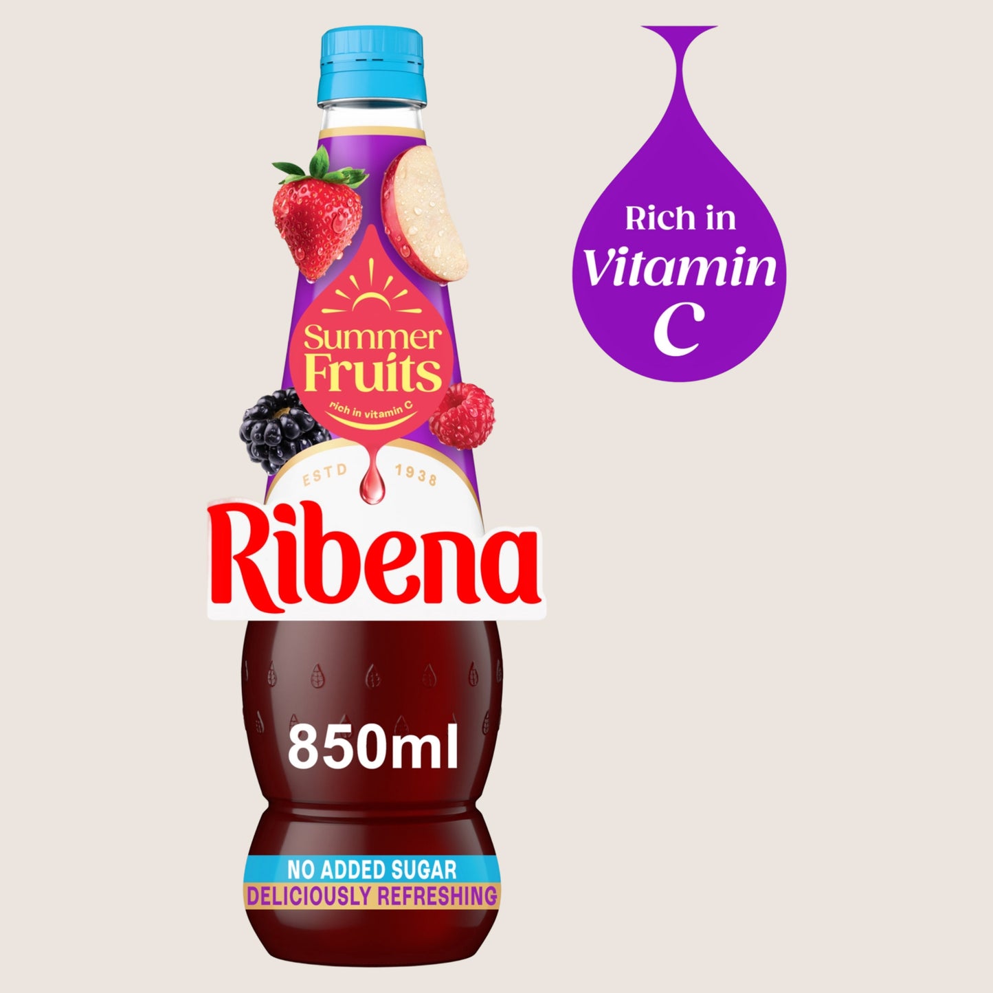 Ribena Summer Fruits Squash No added Sugar 850ml