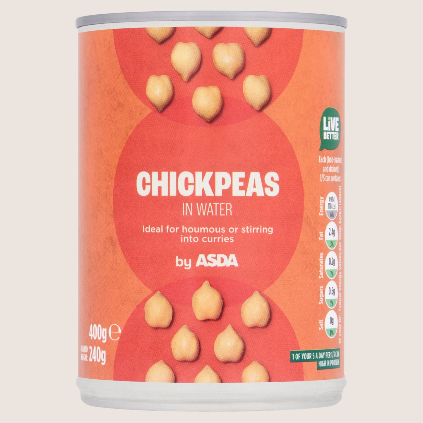 ASDA Chickpeas in Water In Spring Water 400g