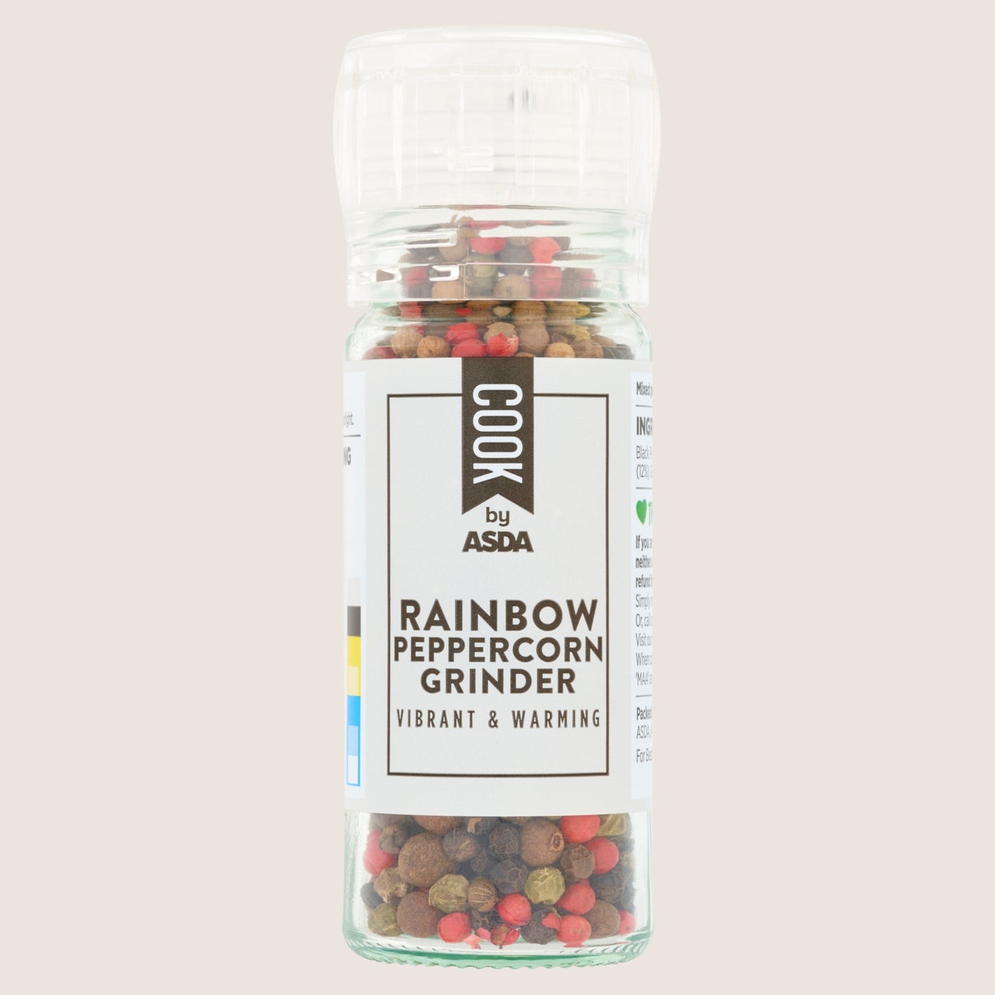 Cook by ASDA Cook Rainbow Peppercorn Grinder No Artificial Additives 40g