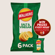 Walkers Salt & Vinegar Crisps No Artificial Additives 6x25g