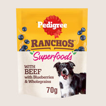 Pedigree PEDIGREERANCHOS™ SUPERFOOD Beef Dog Treat Blueberries & Wholegrains No Artificial Additives 70g