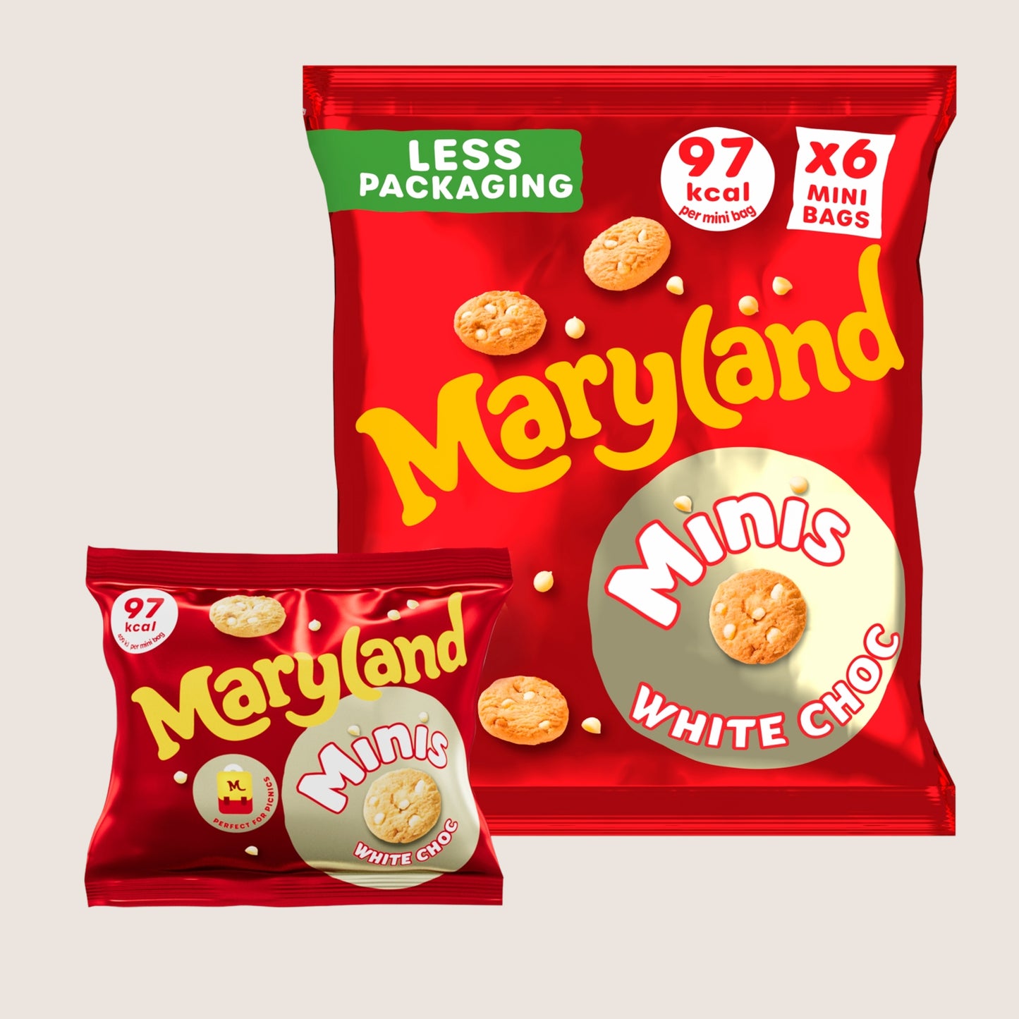 Maryland Cookies Minis White Chocolate Chip 6 Multipacks White Chocolate