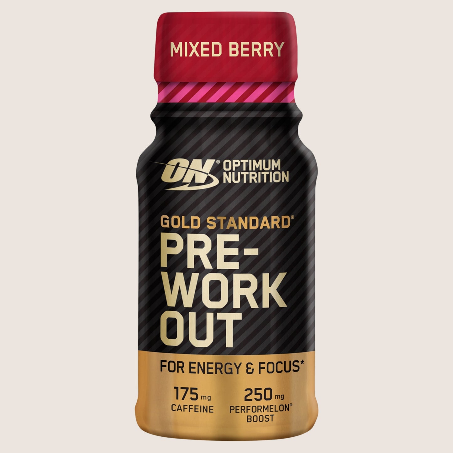 Optimum Nutrition Gold Standard Pre-Workout Energy Shot, Mixed Berry Flavour, single serve