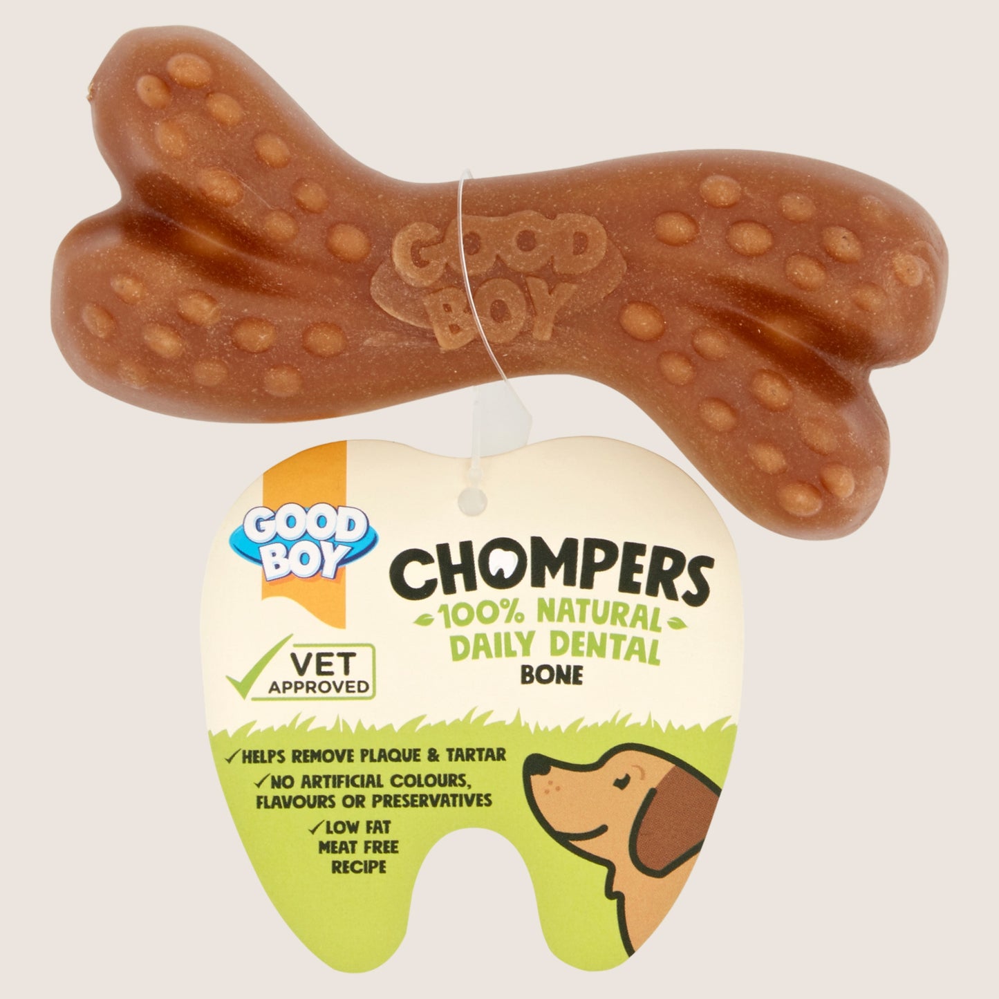 Good Boy Chompers Dental Bone Chew Dog Treat No Artificial Additives 60g