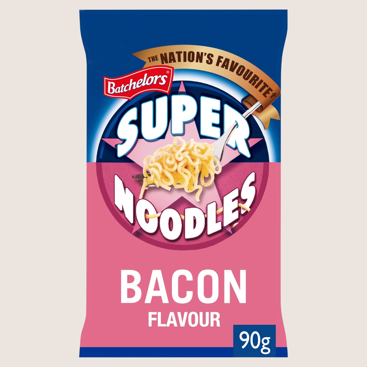 Batchelors Super Noodles Bacon Noodle Block Vegetarian Friendly 90g
