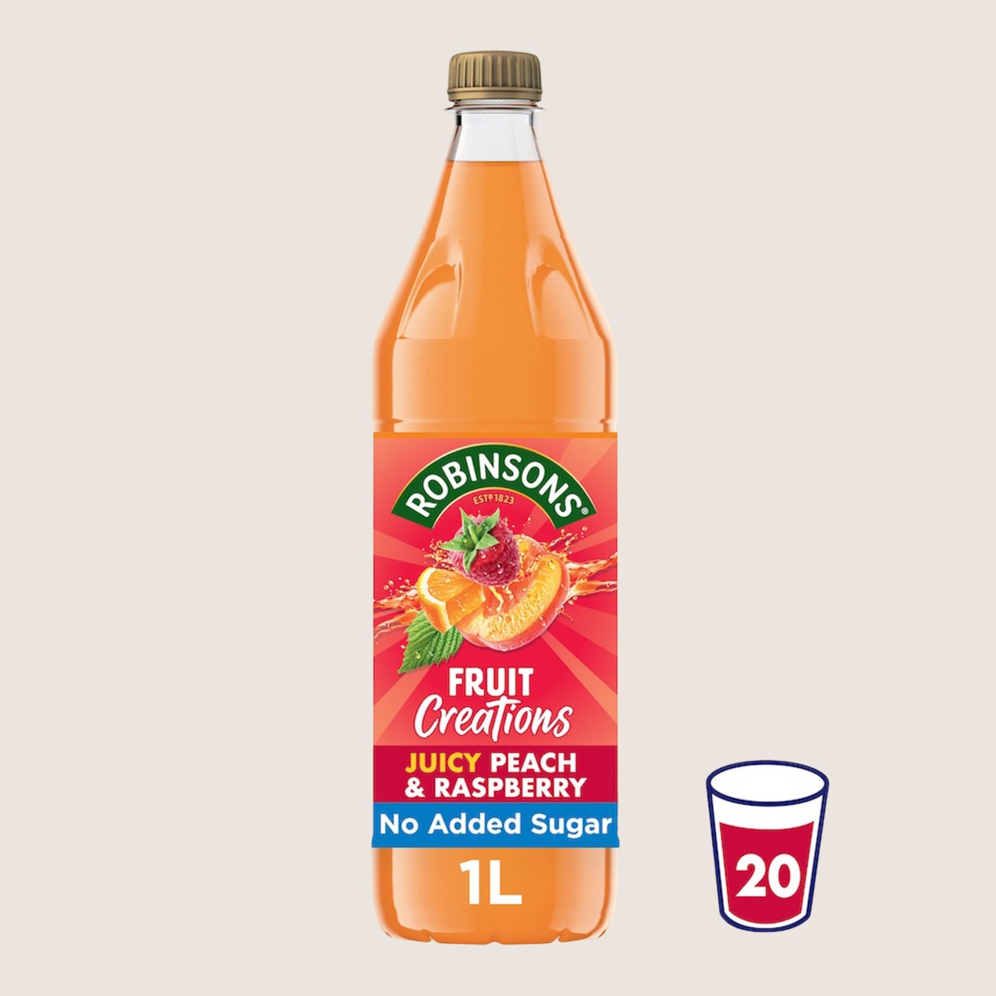 Robinsons Juicy Peach & Raspberry Fruit Creations No Added Sugar 1L