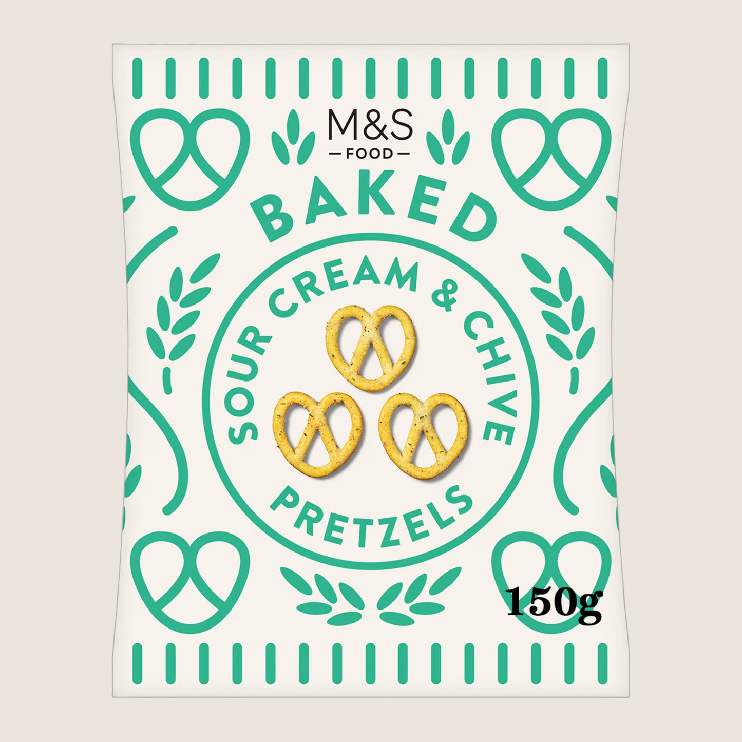 M&S Baked Sour Cream And Chive Pretzels 150 g