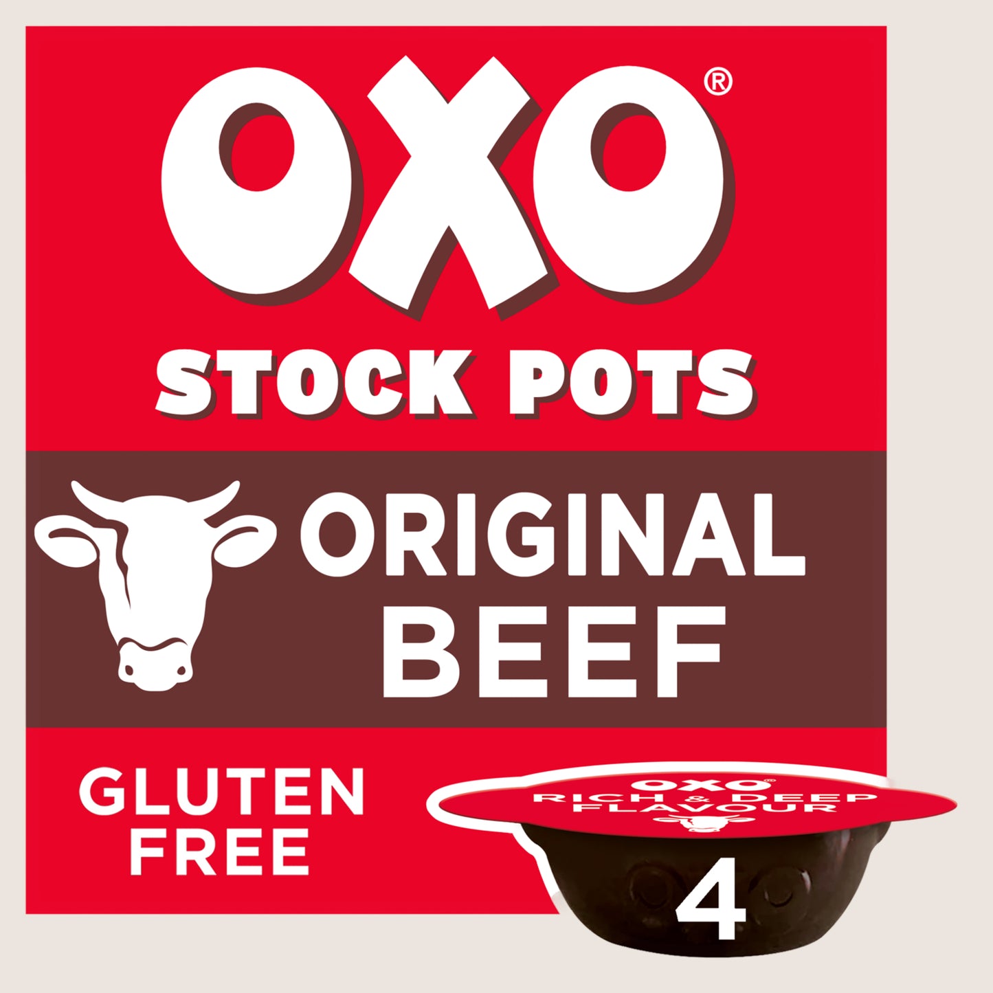 Oxo Original Beef Stock Pots Gluten Free 4 x 20g